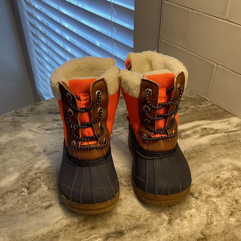 OshKosh B'gosh Orange and Brown Kids Rain & Snow Boots